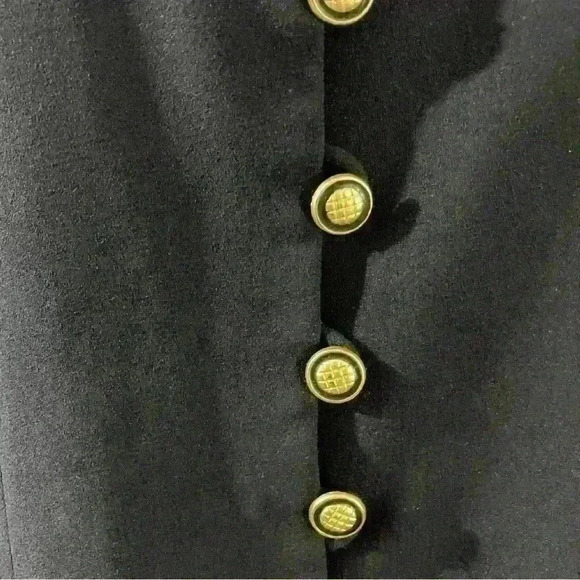 Women’s Vintage Atrium Navy Blazer Gold Buttoms Tan Collar Size 6 - Picture 8 of 9